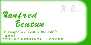 manfred beutum business card